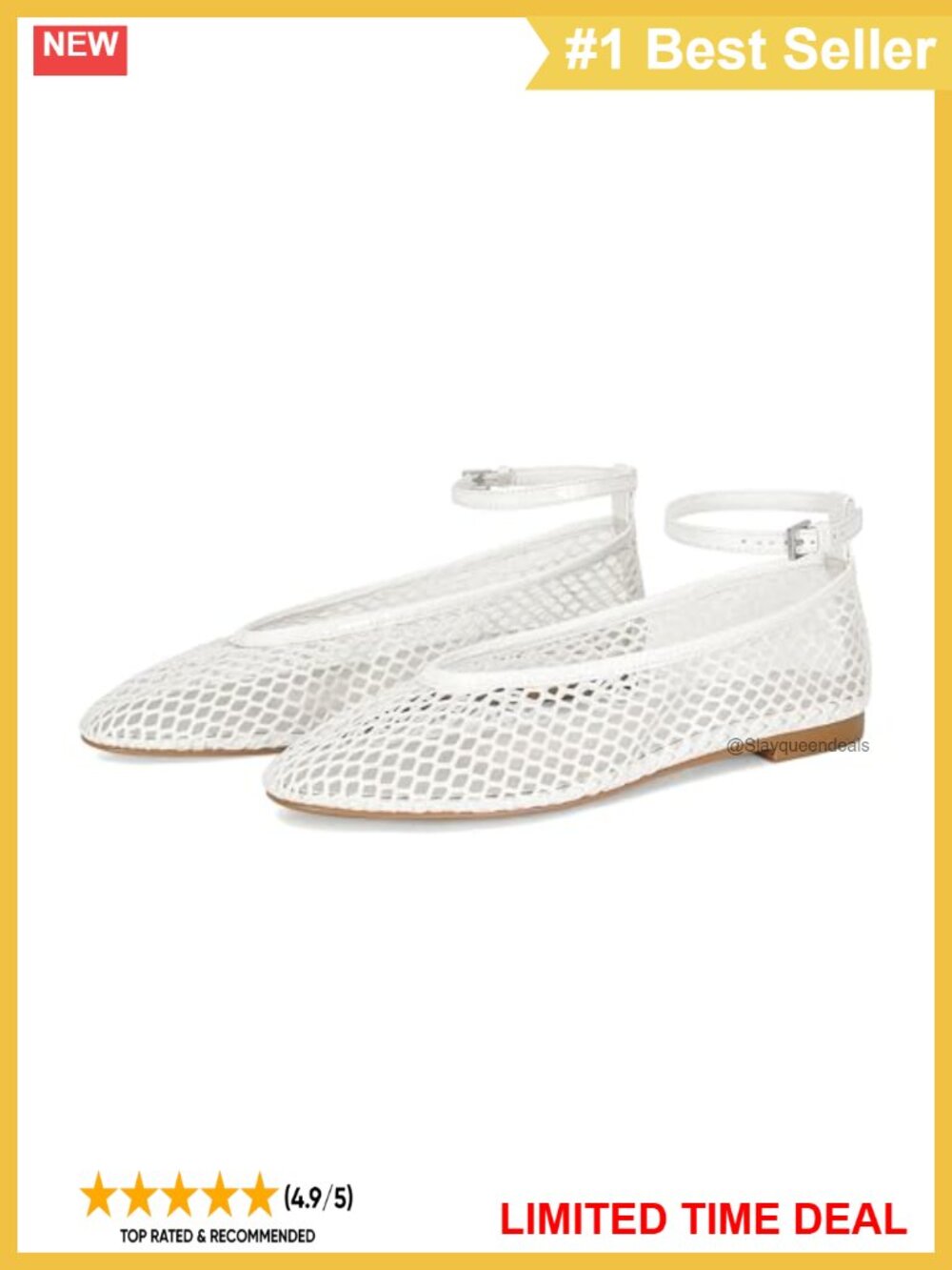 Mesh Ballet Flats Round Toe Buckle Strap Mary Jane Women's Flats